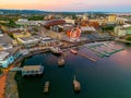 Cardiff, Wales, September 16, 2022: Sunset panorama view of Card Royalty Free Stock Photo