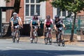 CARDIFF, WALES/UK - JULY 8 : Cyclists participating in the Velothon Cycling Event in Cardiff Wales on July 8, 2018. Five