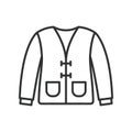 Cardigan line design. Cardy, cardie, pocket, sleeve, fabric, jacket, garment, apparel, cuff, jumper icon vector