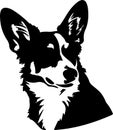 Cardigan Welsh Corgi Black Silhouette Generative Ai