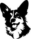 Cardigan Welsh Corgi Black Silhouette Generative Ai