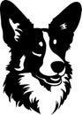 Cardigan Welsh Corgi Black Silhouette Generative Ai