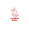 Cardinal bird nest logo design