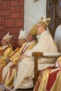 Cardinal and bishops. Royalty Free Stock Photo
