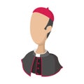 Cardinal, catholic priest cartoon icon Royalty Free Stock Photo