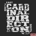 Cardinal direction vintage stamp