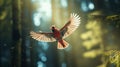 Cardinal In The Forest: A Stunning Display Of Redshift And Vray Techniques
