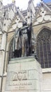 Cardinal Mercier statue in front of Saint Michaels Cathedral Royalty Free Stock Photo