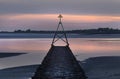 Cardinal marker on The Loughor Estuary Royalty Free Stock Photo