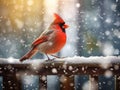 Cardinal In Snow Royalty Free Stock Photo