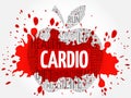 Cardio apple word cloud Royalty Free Stock Photo