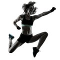 Cardio boxing workout fitness exercise aerobics woman isolated Royalty Free Stock Photo