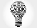 CARDIO bulb word cloud collage Royalty Free Stock Photo