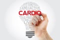 CARDIO bulb word cloud collage with marker, health concept background Royalty Free Stock Photo