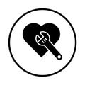 Cardio, cardiology, emergency, heart, medical, medicine, repair icon. Black vector design.
