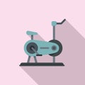 Cardio exercise bike icon, flat style