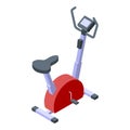 Cardio exercise bike icon, isometric style