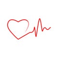 Cardio, heart, heart beat icon. Vector illustration, flat design