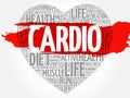 CARDIO heart word cloud Royalty Free Stock Photo