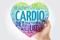 CARDIO heart word cloud with marker Royalty Free Stock Photo