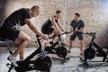 Cardio training on bicycle Royalty Free Stock Photo