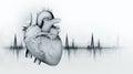Cardio training. Human heart anatomy. Heart, veins and arteries 3D illustration