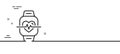 Cardio training line icon. Fitness watch workout sign. Minimal line pattern banner. Vector