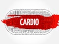 CARDIO word cloud, fitness Royalty Free Stock Photo