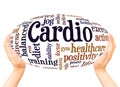 Cardio word cloud hand sphere concept Royalty Free Stock Photo