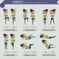 Cardio workout and exercise set