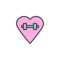 Cardio workouts filled outline icon,