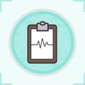 Cardiogram clipboard color icon