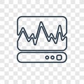 Cardiogram concept vector linear icon isolated on transparent ba