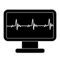 Cardiogram. Heart beat icon. Heartbeat line. Electrocardiogram on monitor Royalty Free Stock Photo