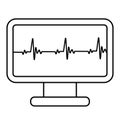 Cardiogram. Heart beat icon. Heartbeat line. Electrocardiogram on monitor Royalty Free Stock Photo