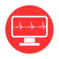 Cardiogram. Heart beat icon. Heartbeat line. Electrocardiogram on monitor Royalty Free Stock Photo