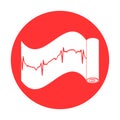 Cardiogram. Heart beat icon. Heartbeat line. Electrocardiogram on paper Royalty Free Stock Photo