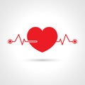 Cardiogram heart icon rhythm, Vector