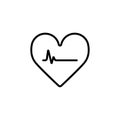 Cardiogram of heart stop and death . Heart stop vector icon