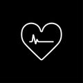 Cardiogram of heart stop and death . Heart stop vector icon