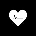 Cardiogram of heart stop and death . Heart stop vector icon