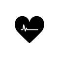 Cardiogram of heart stop and death . Heart stop vector icon