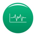 Cardiogram icon vector green