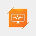 Cardiogram monitoring sign icon. Heart beats.