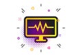 Cardiogram monitoring sign icon. Heart beats. Vector