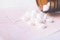 Cardiogram and nitroglycerin Royalty Free Stock Photo