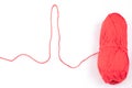 Cardiogram shaped thread and red skein Royalty Free Stock Photo