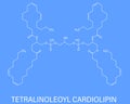 Cardiolipin or tetralinoleoyl cardiolipin molecule. Skeletal formula.