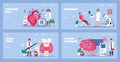 Cardiologist concept vector for medical homepages, websites. Endocrinologist, thyroid cancer. Chemotherapy, chemo