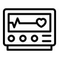 Cardiologist device icon outline vector. Medical monitor